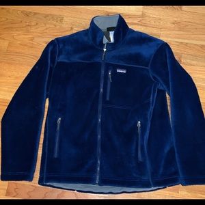Patagonia men’s fleece jacket royal blue Sz large
